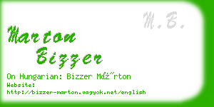marton bizzer business card